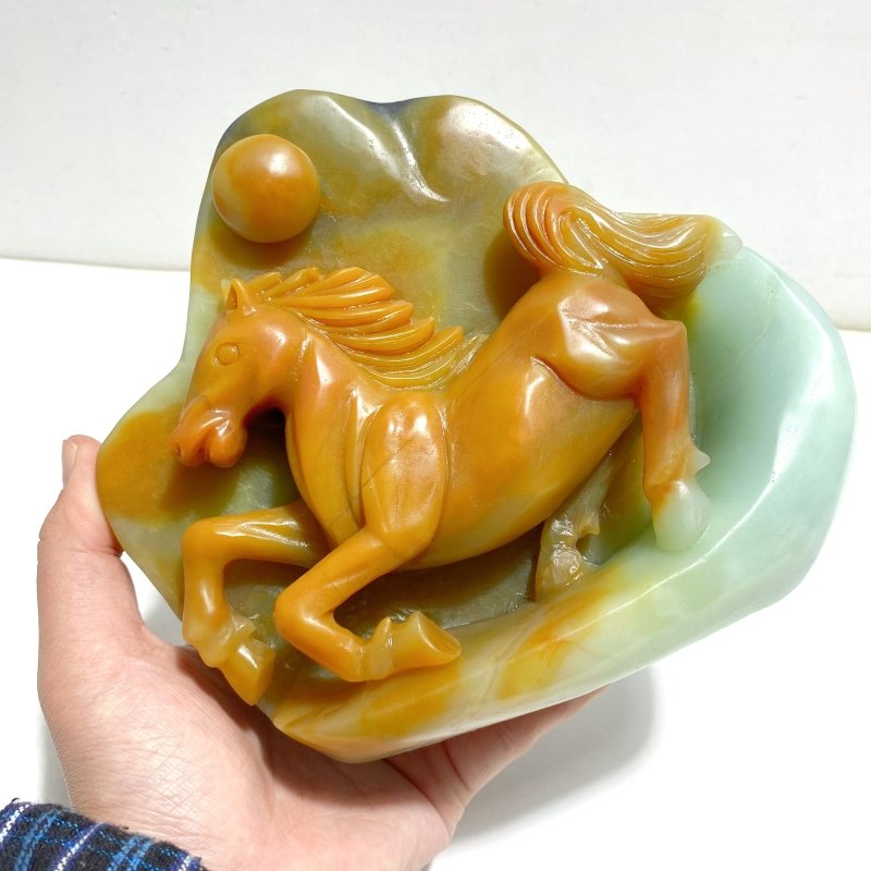 Unique Caribbean Calcite Horse Carving - Wholesale Crystals