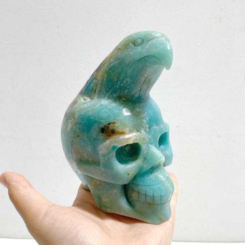 Unique Caribbean Calcite Skull Eagle Carving - Wholesale Crystals