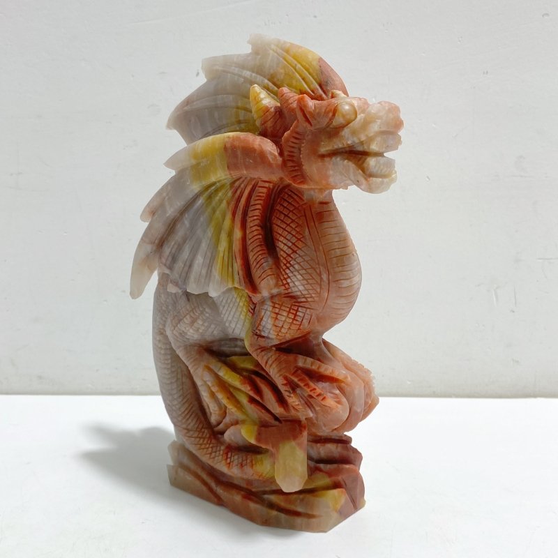Unique China Stone Flying Dragon Castle Carving -Wholesale Crystals