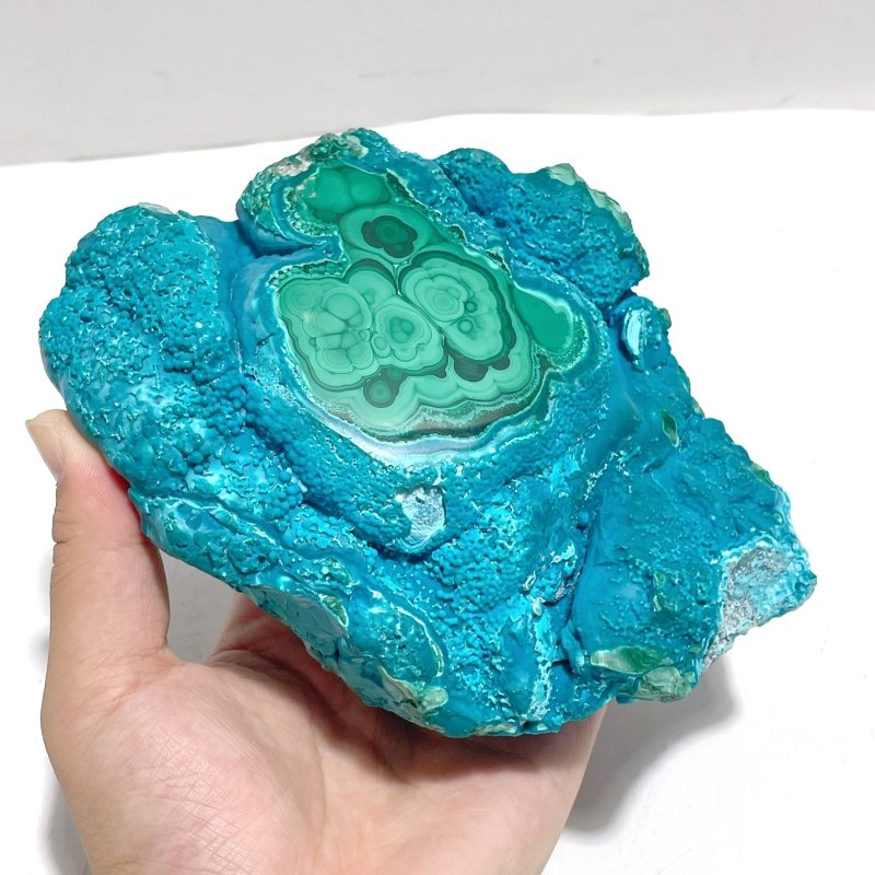 Unique Chrysocolla Mixed Malachite Specimen With Stand - Wholesale Crystals