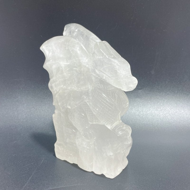 Unique Clear Quartz Flying Dragon Castle Carving 1 - Wholesale Crystals