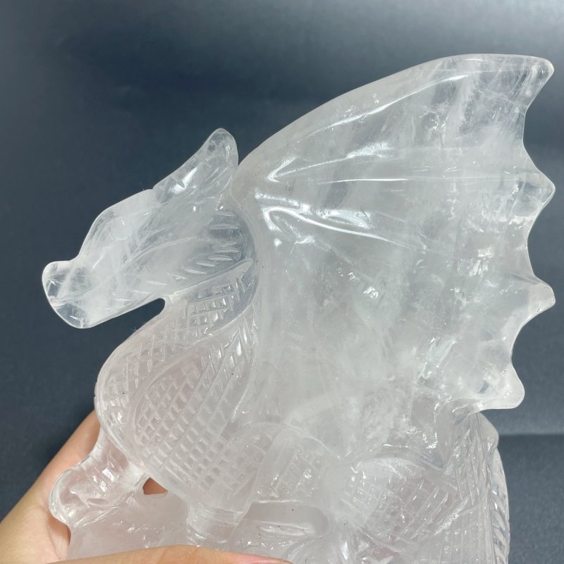 Unique Clear Quartz Flying Dragon Castle Carving 1 - Wholesale Crystals