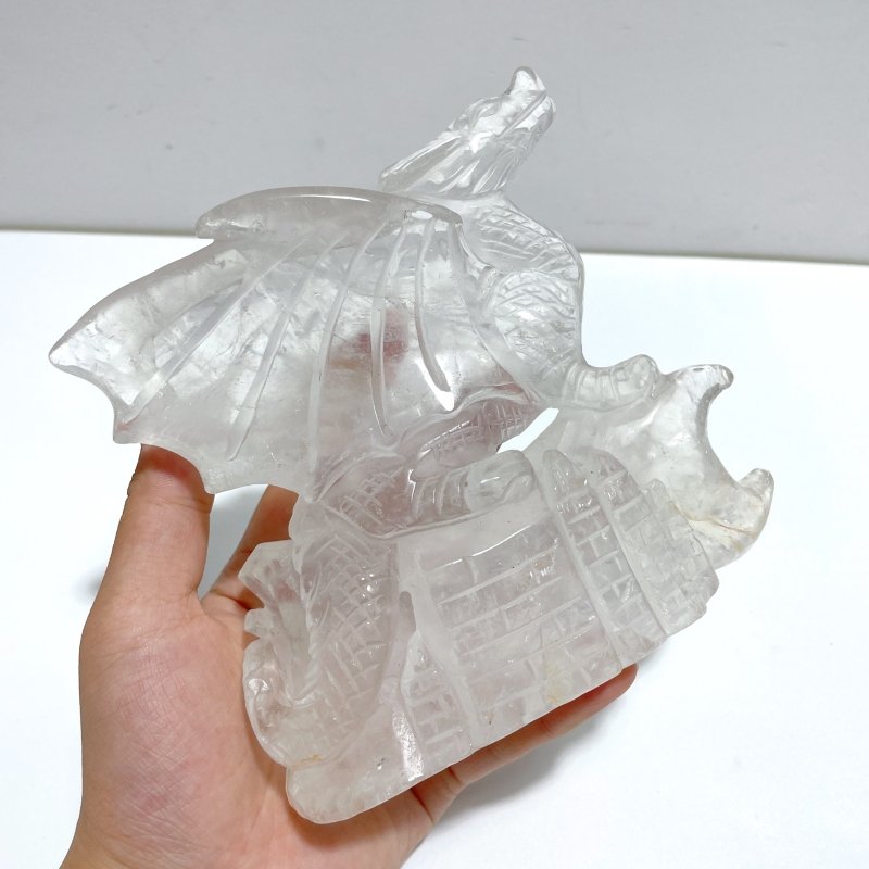 Unique Clear Quartz Flying Dragon Castle Carving - Wholesale Crystals