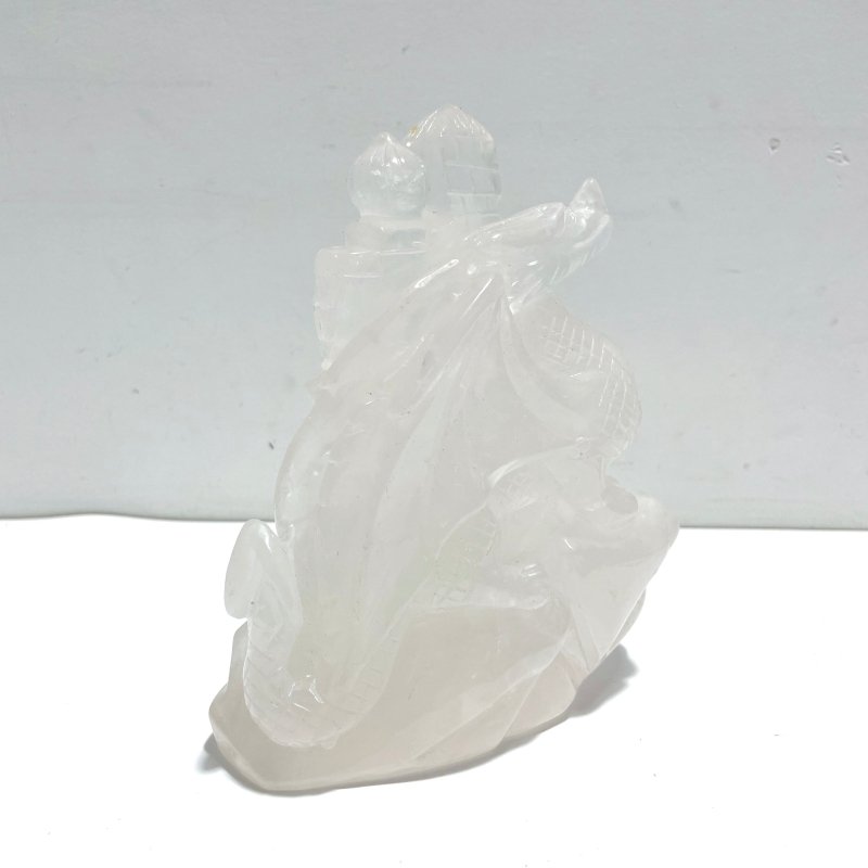 Unique Clear Quartz Flying Dragon Castle Carving - Wholesale Crystals
