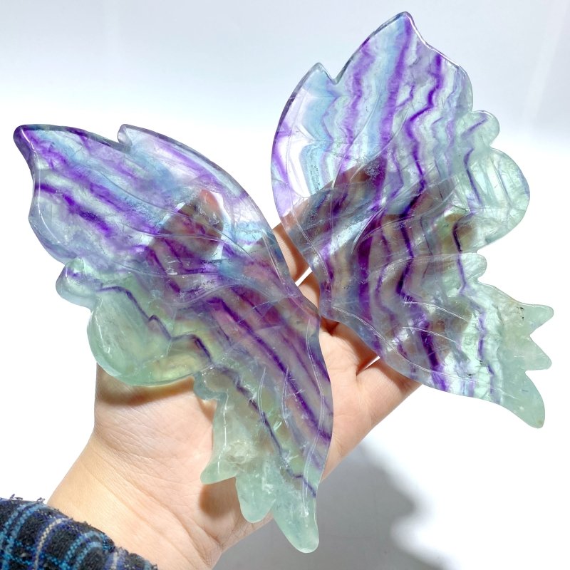 Unique Fluorite Butterfly Wing Carving With Stand - Wholesale Crystals
