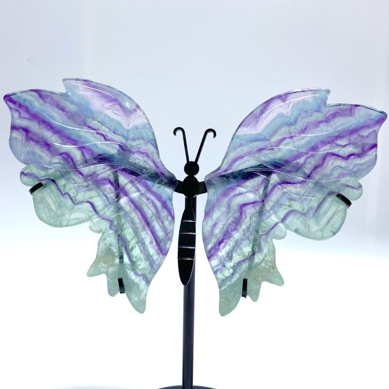 Unique Fluorite Butterfly Wing Carving With Stand - Wholesale Crystals