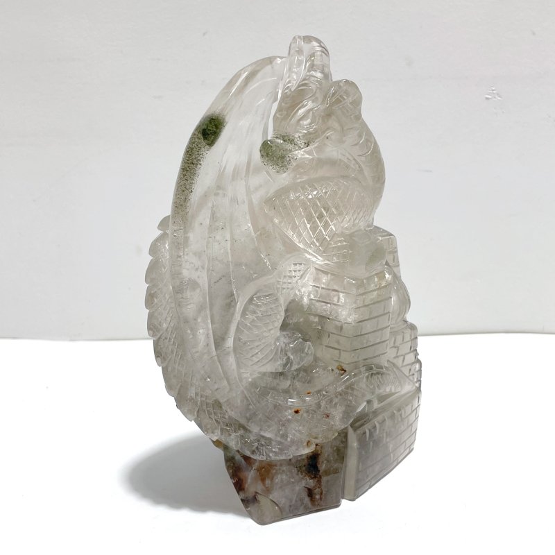 Unique Garden Quartz Flying Dragon Castle Carving - Wholesale Crystals