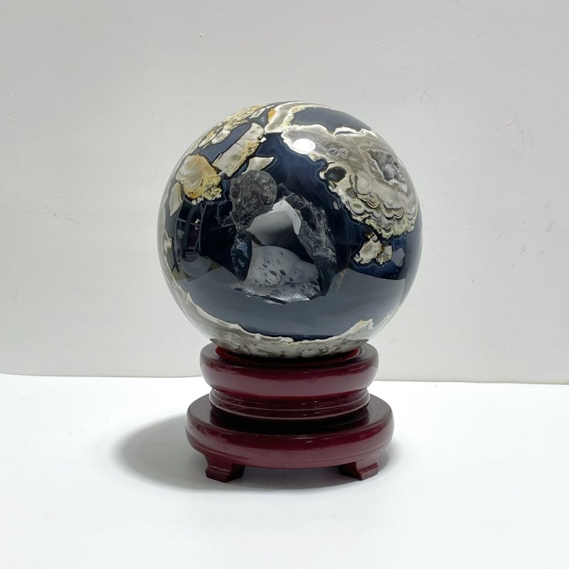 Unique Large 20.5cm Volcano Agate Sphere Ball (UV - Reactive) - Wholesale Crystals