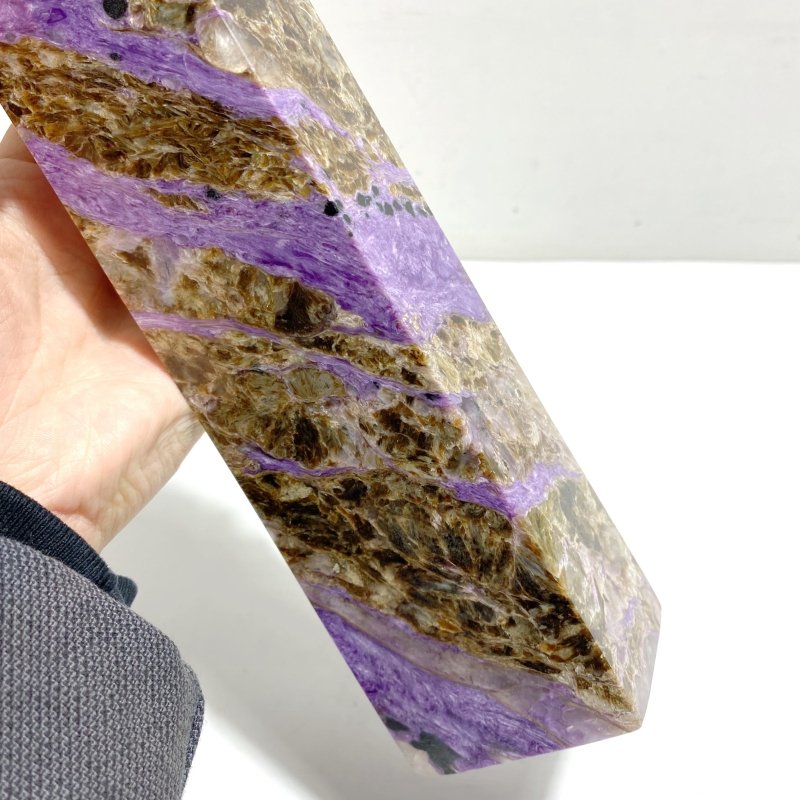 Unique Large Charoite Four - sided Point 2 - Wholesale Crystals