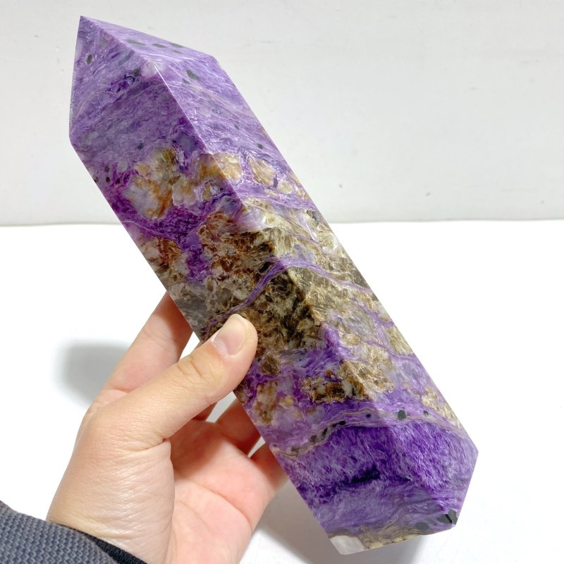 Unique Large Charoite Four - sided Point 4 - Wholesale Crystals