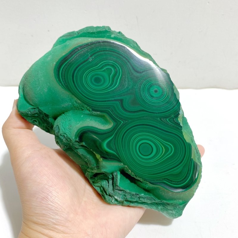 Unique Malachite Raw Bottom With Stand -Wholesale Crystals