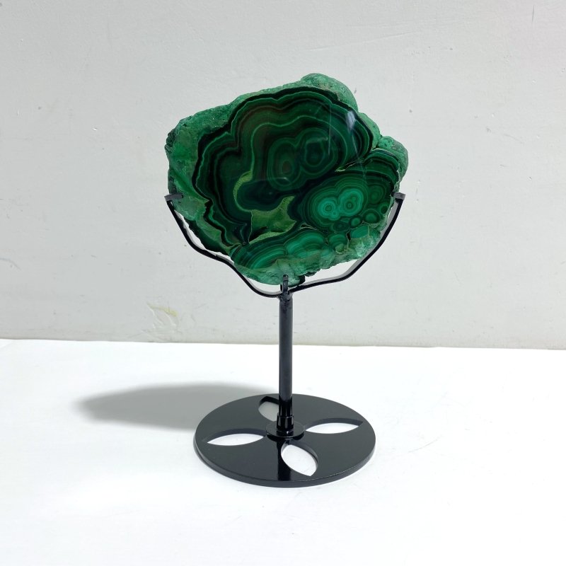 Unique Malachite Specimen Raw Bottom With Stand - Wholesale Crystals