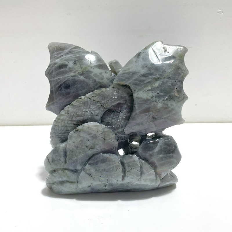 Unique Purple Labradorite Flying Dragon Carving - Wholesale Crystals