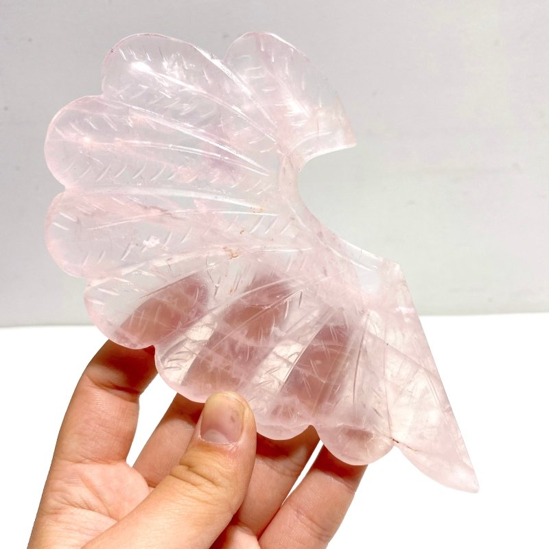 Unique Rose Quartz Heart Carving With Stand - Wholesale Crystals