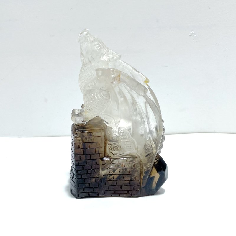 Unique Smoky Quartz Flying Dragon Castle Carving - Wholesale Crystals