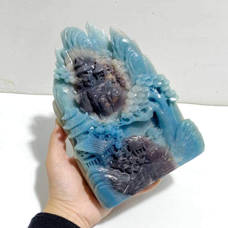 Unique Trolleite Landscape Pavilion Carving 1 - Wholesale Crystals