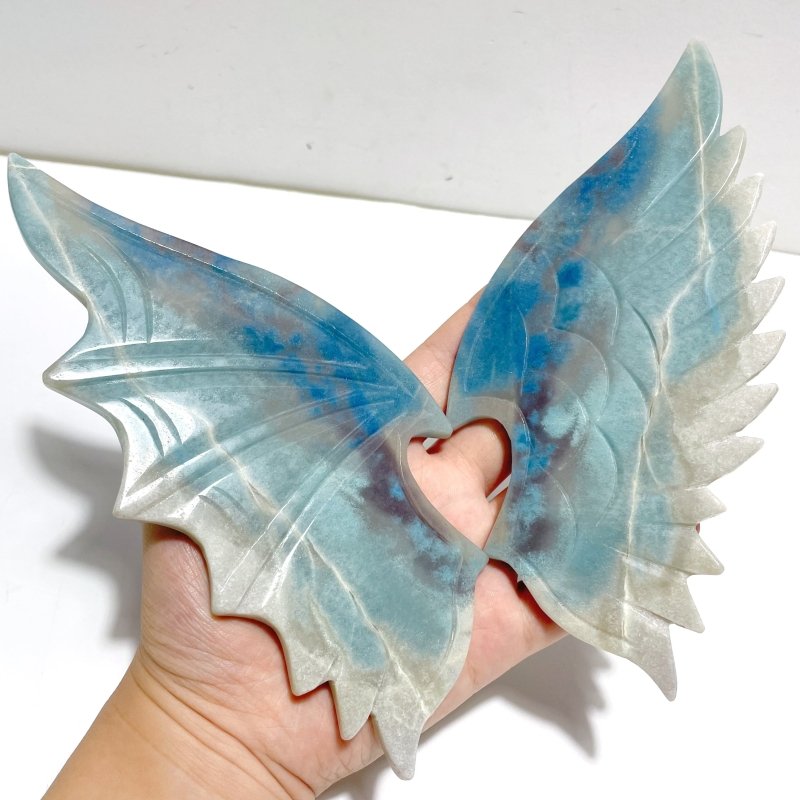 Unique Trolleite Stone Demon And Angel Wing Carving With Stand - Wholesale Crystals