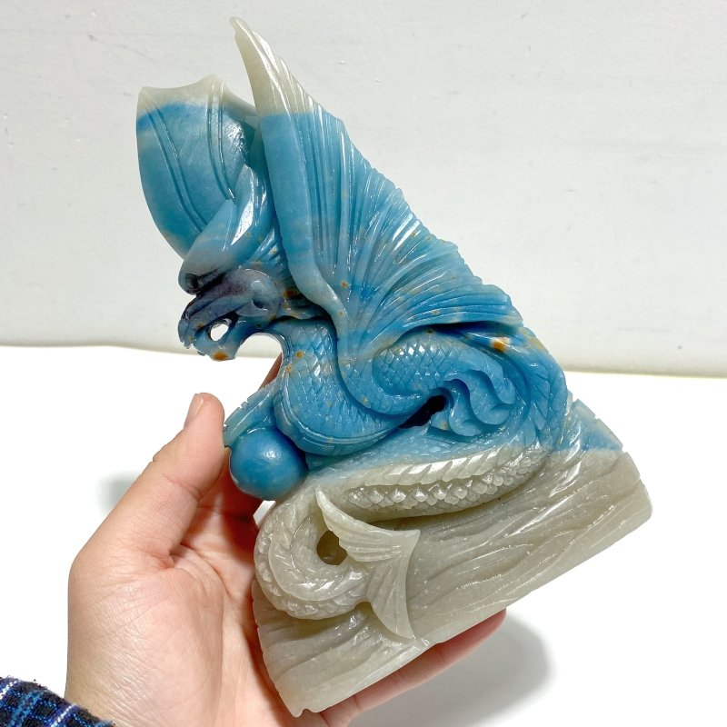 Unique Trolleite Stone Flying Dragon Carving 1 - Wholesale Crystals