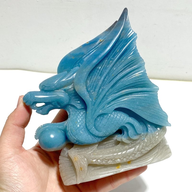 Unique Trolleite Stone Flying Dragon Carving 2 - Wholesale Crystals
