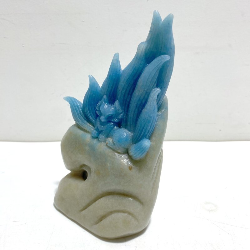 Unique Trolleite Stone Nine - tailed Fox Carving - Wholesale Crystals