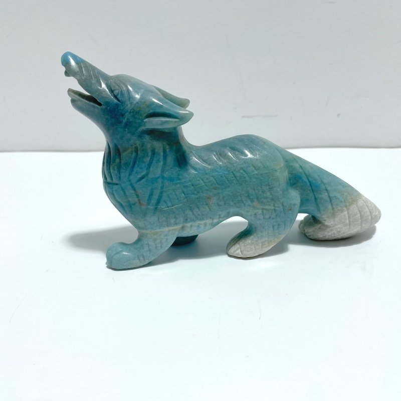 Unique Trolleite Stone Wolf Carving - Wholesale Crystals