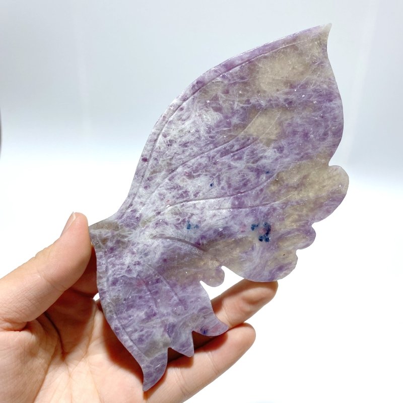 Unique Unicorn Stone Butterfly Wing Carving With Stand - Wholesale Crystals
