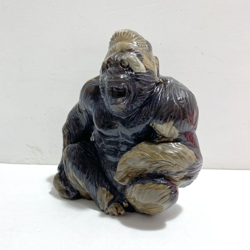 Unique Volcano Agate King Kong Ape Carving 4 -Wholesale Crystals