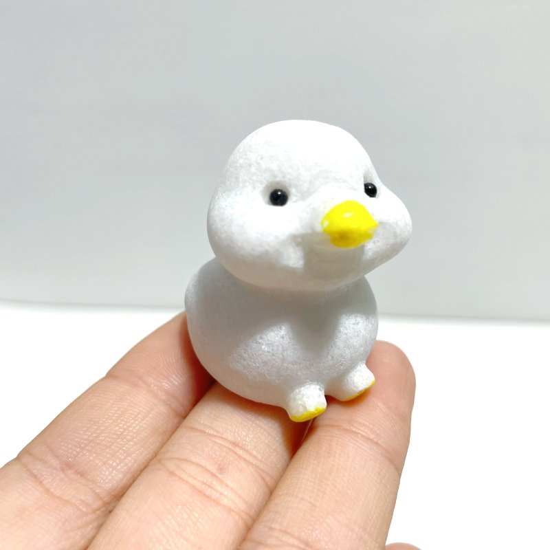 White Marbe Duck Animal Carving Wholesale - Wholesale Crystals
