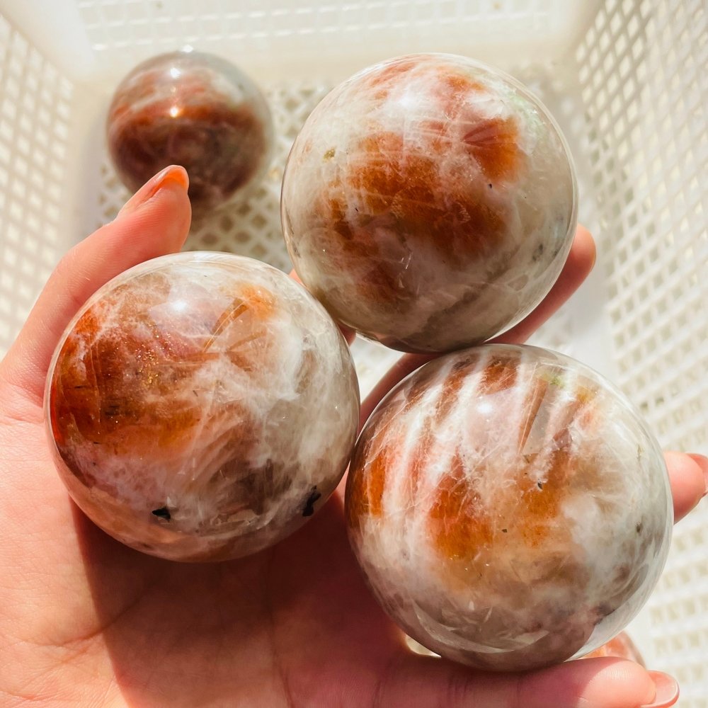 10 Pieces Beautiful Sunstone Spheres -Wholesale Crystals