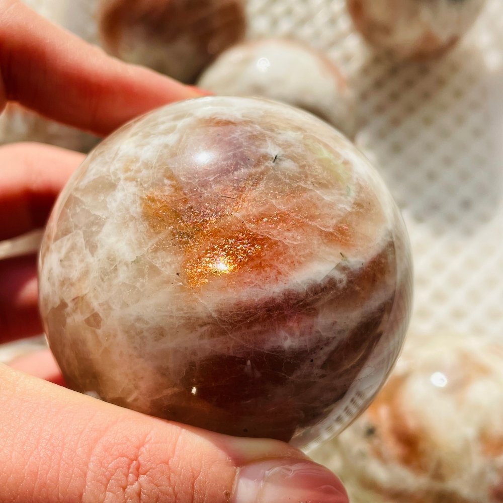 10 Pieces Beautiful Sunstone Spheres -Wholesale Crystals
