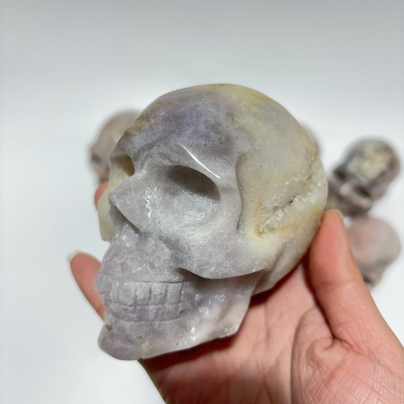 10 Pieces Large Agate Skull Carving - Wholesale Crystals