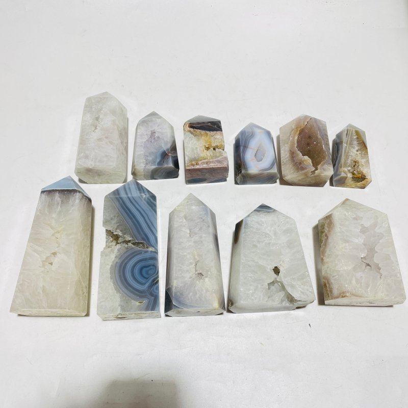 11 Pieces Geode Druzy Agate Tower - Wholesale Crystals