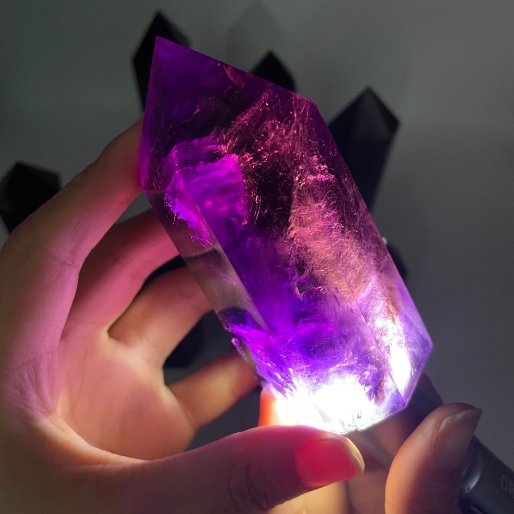 11 Pieces High Quality Deep Purple Amethyst Points -Wholesale Crystals