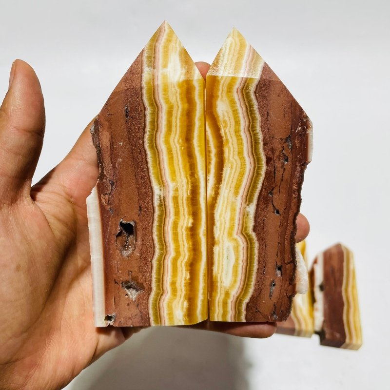 11 Pieces Large Yellow Calcite Points -Wholesale Crystals