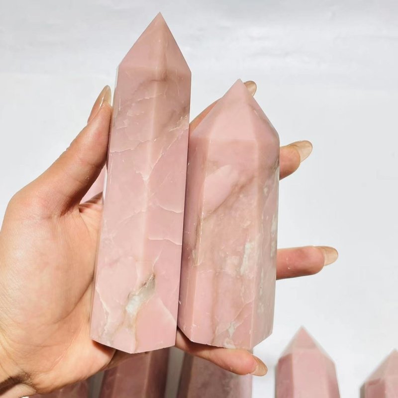 11 Pieces Pink Opal Crystal Tower -Wholesale Crystals