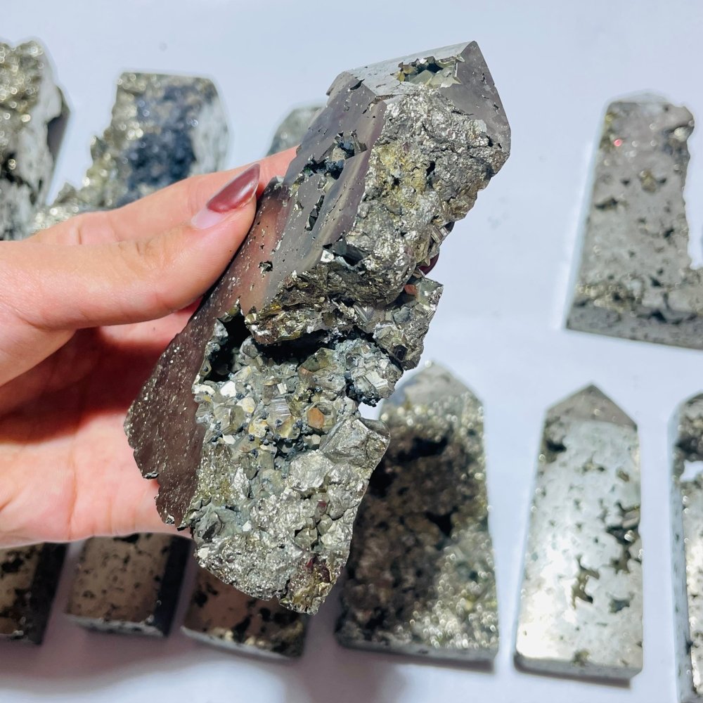 14 Pieces Pyrite Tower Points -Wholesale Crystals