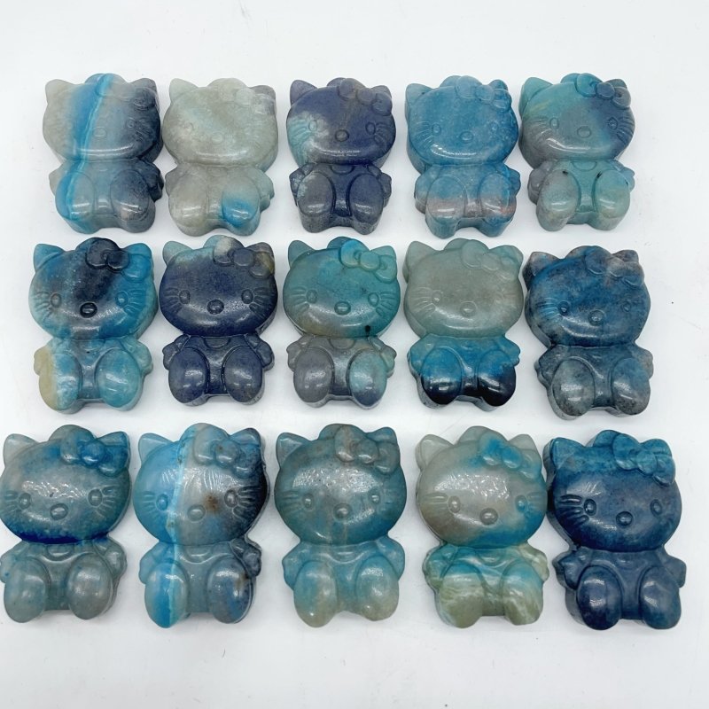 15 Pieces Trolleite Hello Kitty Crystal Carving -Wholesale Crystals