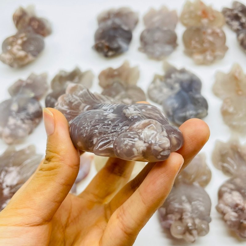 16 Pieces Sakura Flower Agate Beautiful Goldfish Carving -Wholesale Crystals