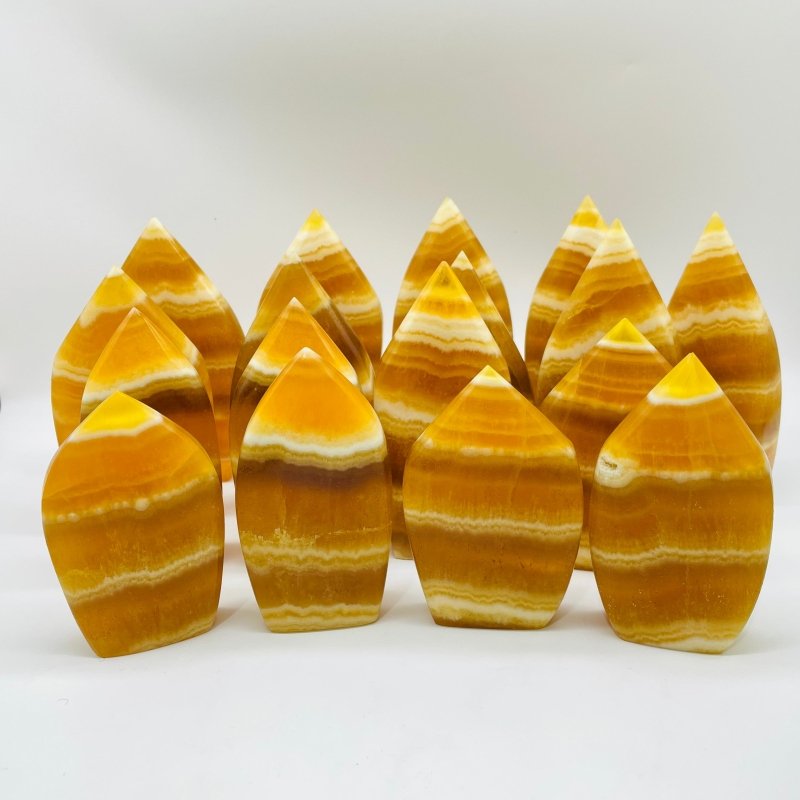 17 Pieces Yellow Calcite Flat Point 5.2kg -Wholesale Crystals