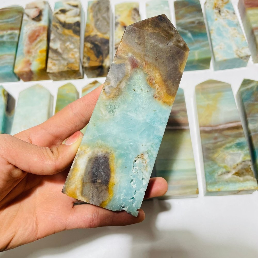 18 Pieces Caribbean Calcite Four-Sided Points -Wholesale Crystals