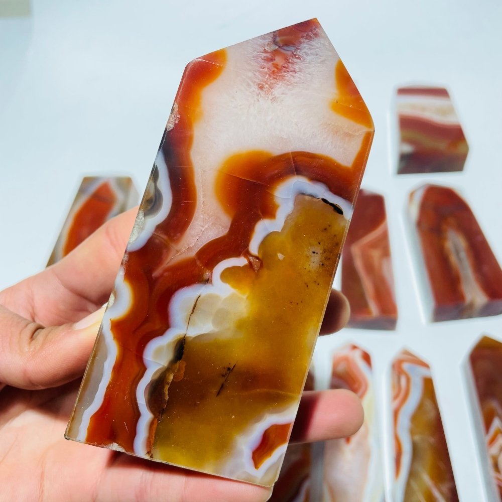 18 Pieces Fat Carnelian Tower Points -Wholesale Crystals