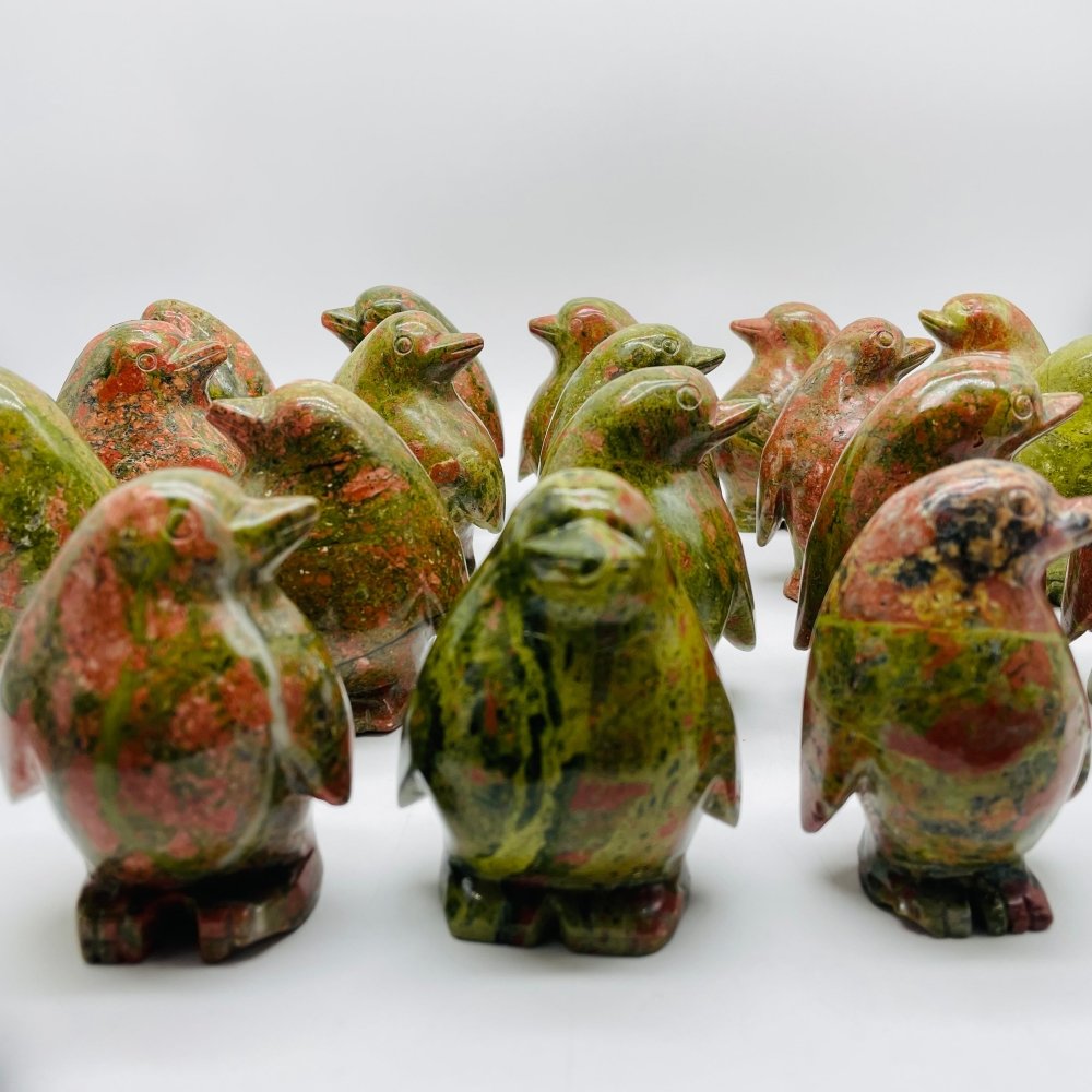 18 Pieces Unakite Penguin Carving -Wholesale Crystals