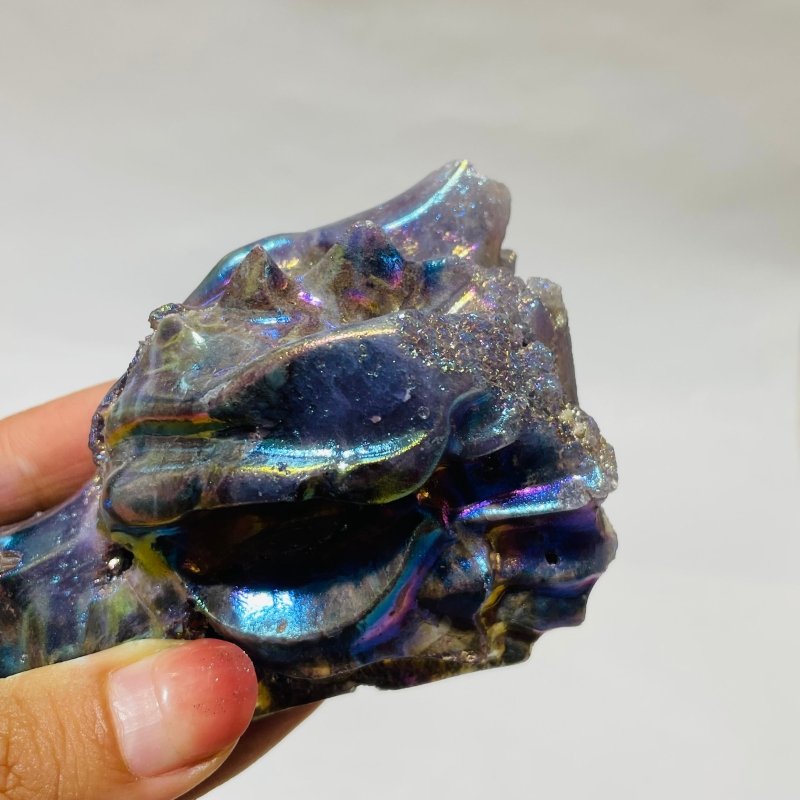 19 Pieces Large Aura Sphalerite Dragon Head Carving -Wholesale Crystals