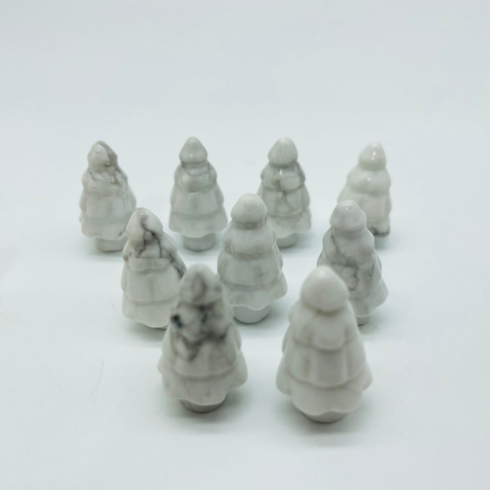 2 Types Mini Christmas Tree Howlite & Yellow Agate Pine Tree Carving Wholesale -Wholesale Crystals
