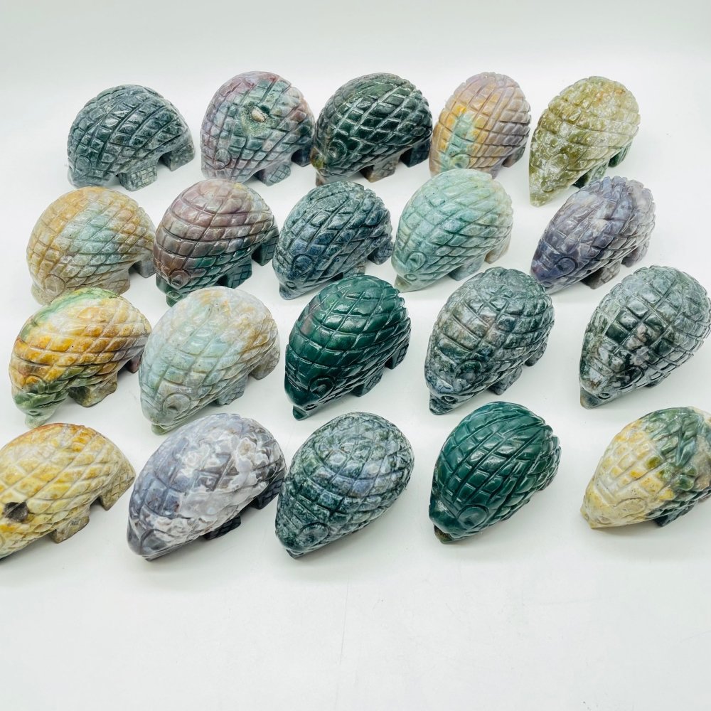 20 Pieces Large Ocean Jasper Hedgehog Carving -Wholesale Crystals