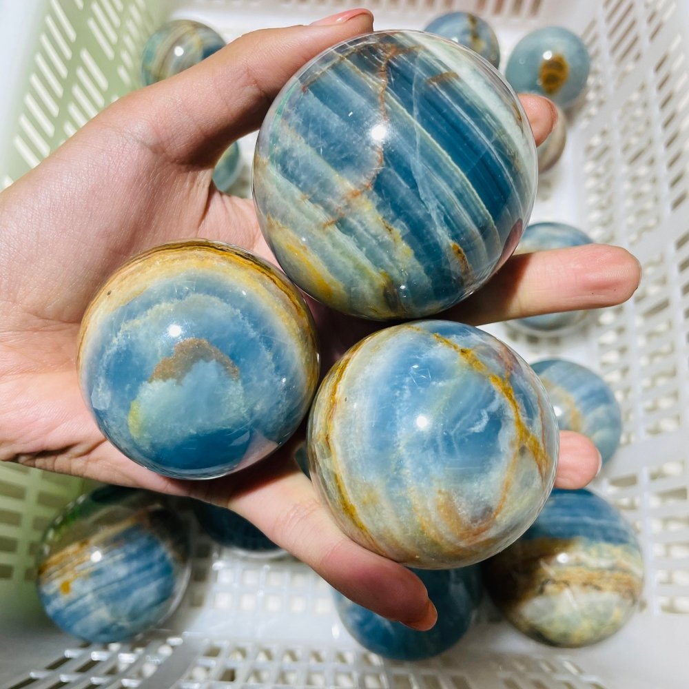 21 Pieces Blue Onyx Sphere Ball -Wholesale Crystals
