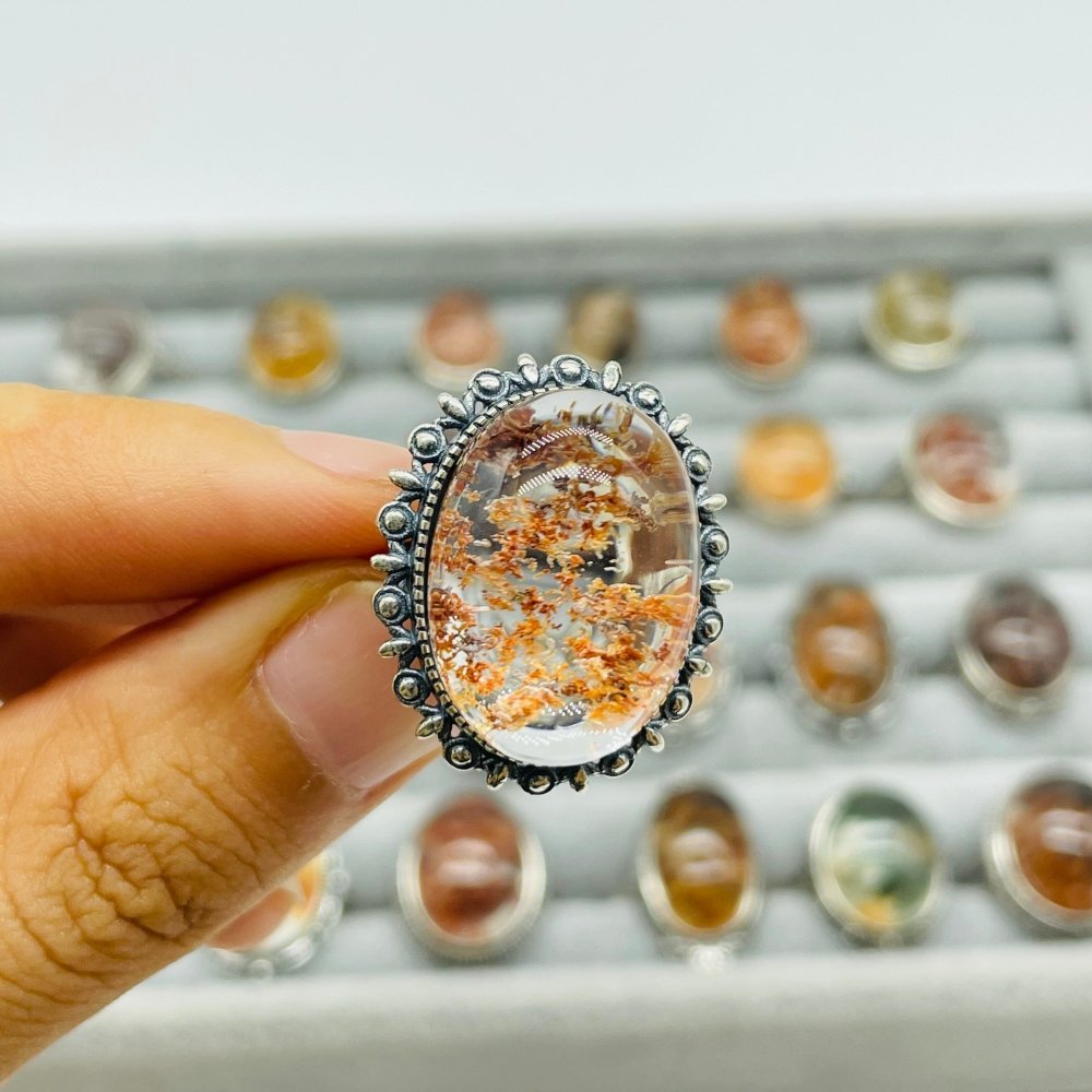 24 Pieces Sterling Silver Garden Quartz High Quality Different Styles Ring -Wholesale Crystals