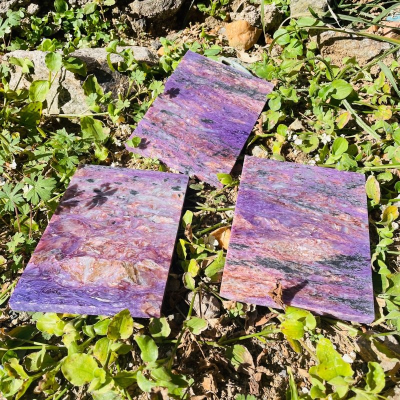 3 Pieces High Quality Charoite Slab -Wholesale Crystals