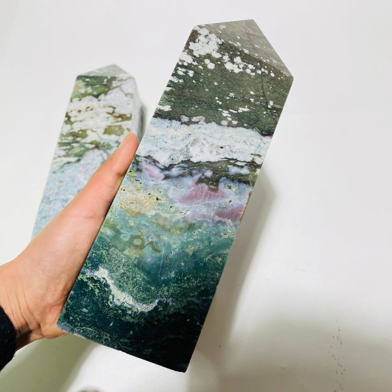 3 Pieces High Quality Large Ocean Jasper Tower -Wholesale Crystals