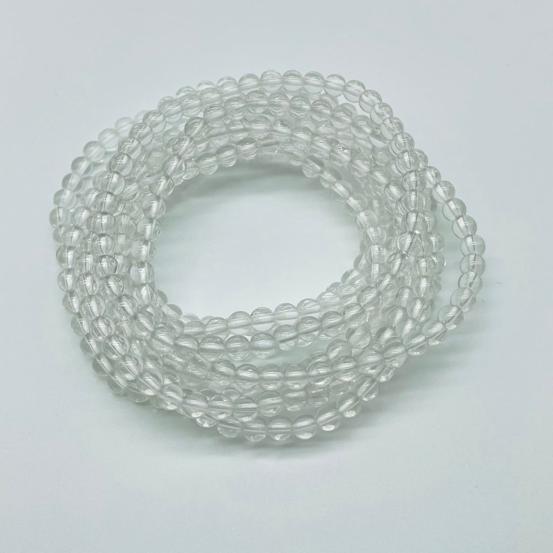 3 Types Mini Beads 4mm Bracelet Wholesale Clear Quartz Gold Tiger Eye Smoky Quartz - Wholesale Crystals